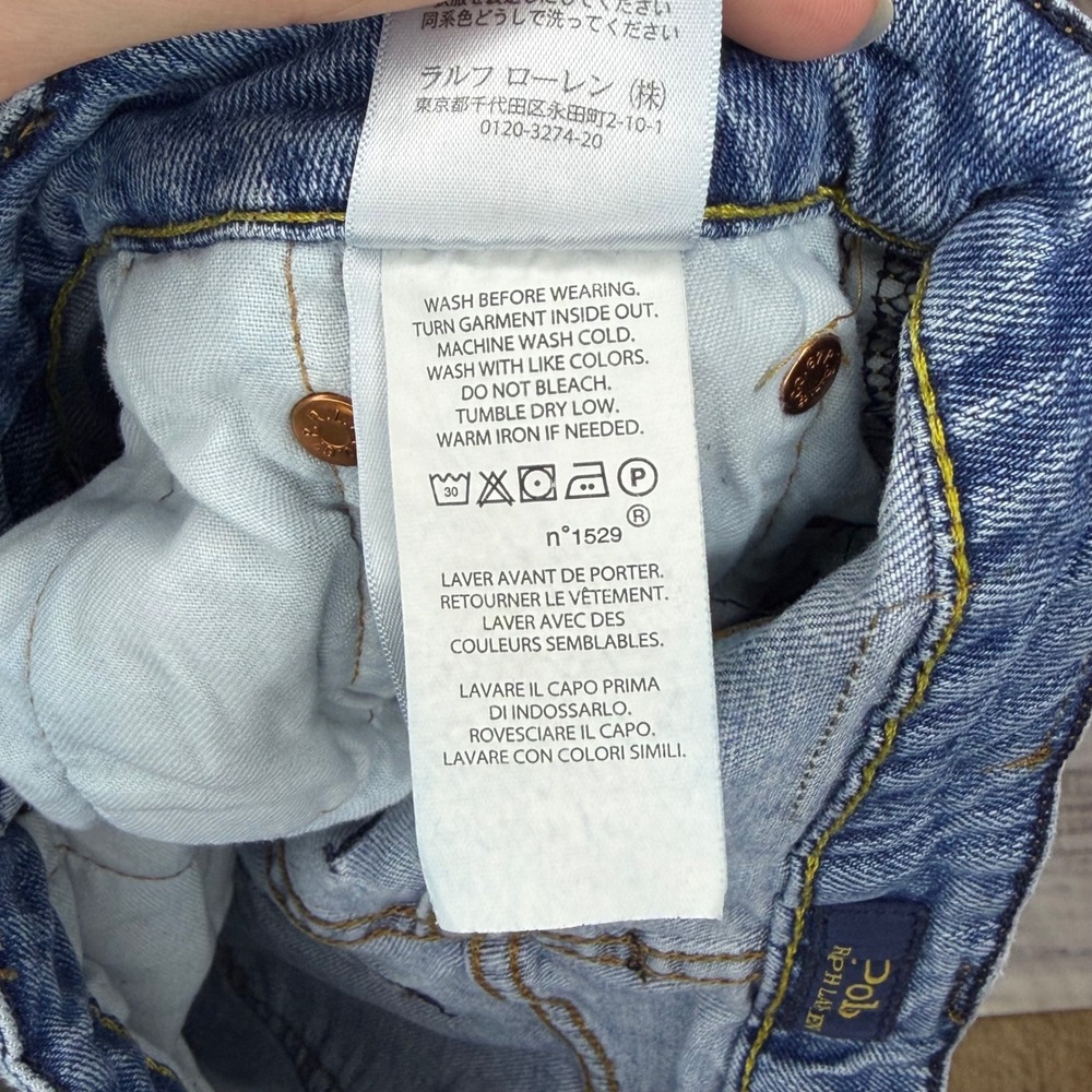 Polo Ralph Lauren Kids Light Wash Straight Leg Denim Jeans Size 10 Blue - Picture 4 of 10
